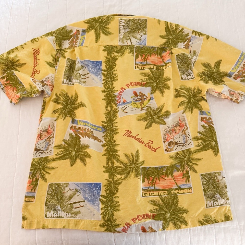 Tommy Bahama Men's‎ XL California Beaches Short Sleeve Hawaiian Silk Shirt - Picture 8 of 8